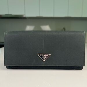 Prada Nylon Green Long Wallet